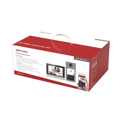 Kit de Videoportero IP Poe Estandar con llamada a App de Smartphone (HikConnect) / Apertura con tarjeta MIFARE / Frente de calle IK08 & IP65 / Soporta 2 puertas